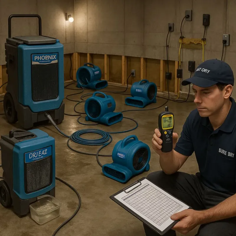 Structural Drying and Dehumidification process in Monte Grande, PR